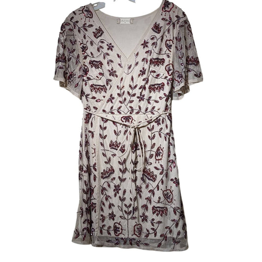 Altar'd State Beaded Wrap Dress in Taupe Womens Size XS