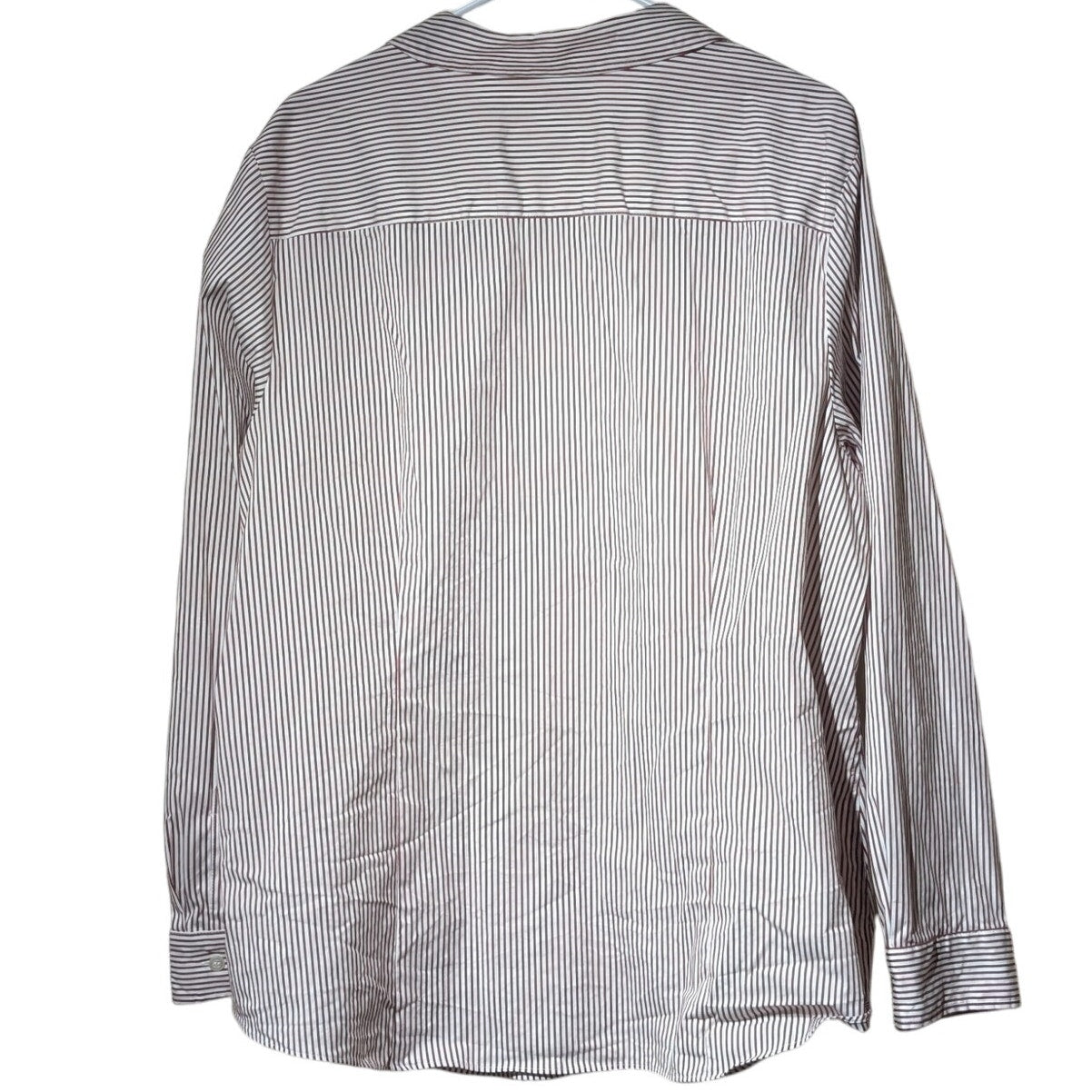 Charter Club Burgundy Stripe Tailored Fit Cotton Blend Button Up Shirt  Sz 20W