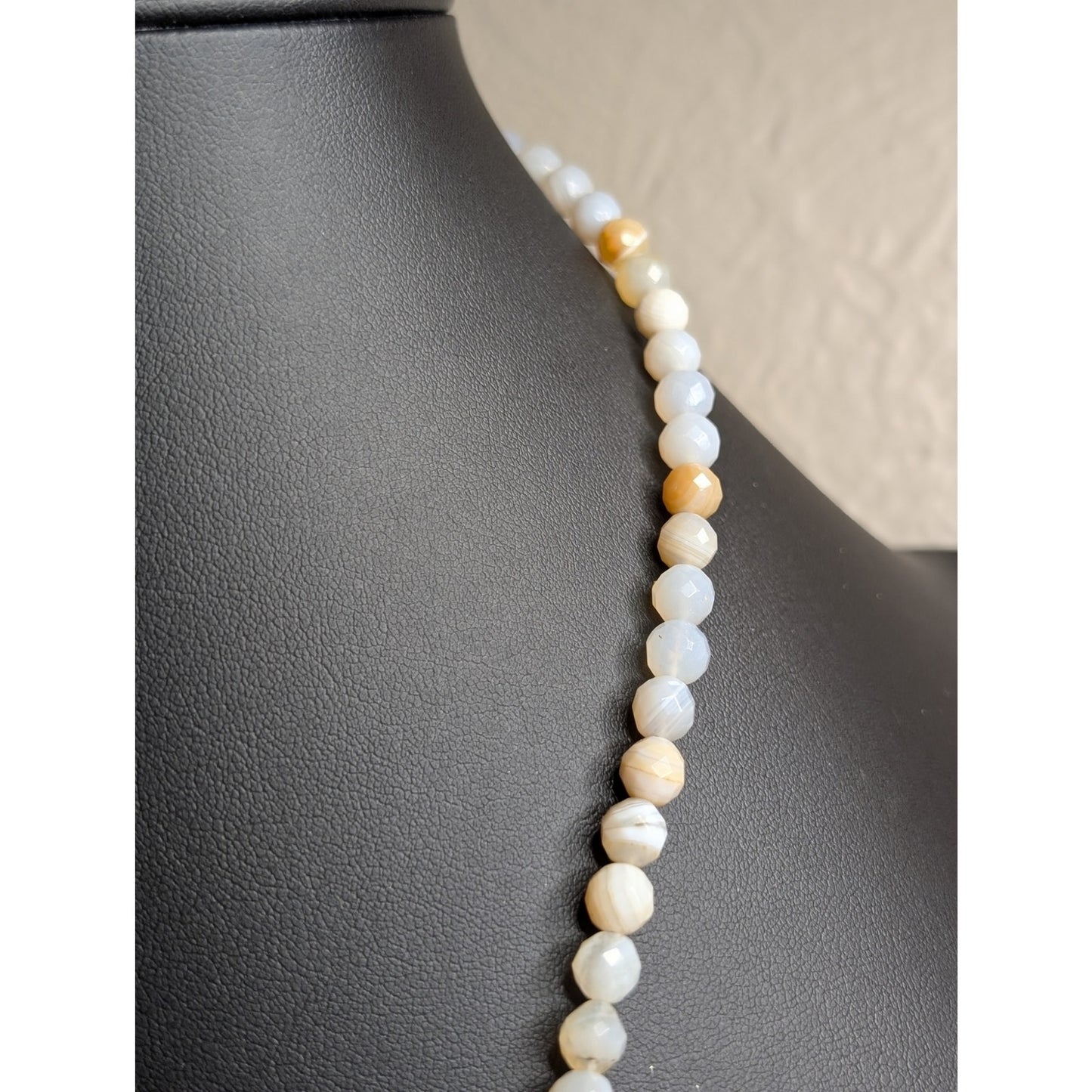 Vintage Jay King DTR Signed Agate Beaded Gemstone 925 Silver 20" Necklace 23.8g