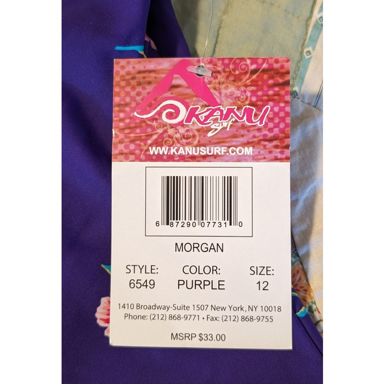 Kanu Surf Girls 'Morgan' Purple/Pink Ruffle Floral One Pc Swimsuit NWT Size 12