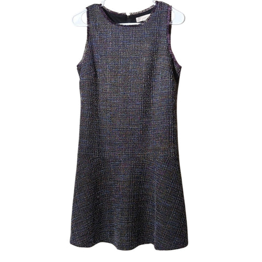 Loft Tweed Metallic & Color Flecked Jumper w/ Fringe Detail & Flare Skirt Sz M