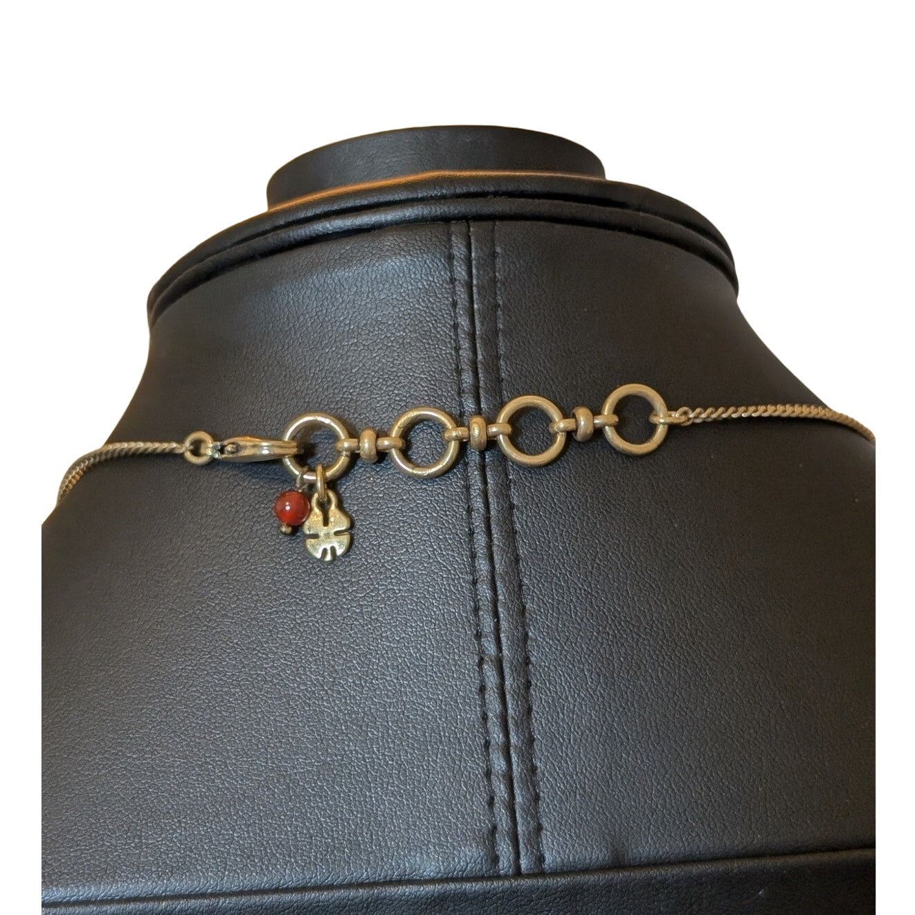 Lucky Brand Two Tone Metal Scroll Filigree Ball Tassel Long Necklace