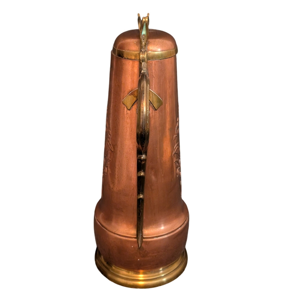 Antique Signed GBN Gebrüder Bing Nürnberg Art Nouveau Copper & Brass Claret Jug