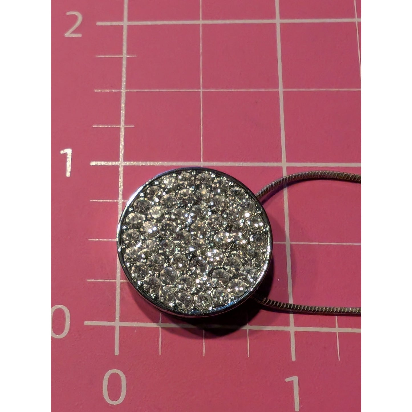 925 Sterling Silver Chain W/ Silver Tone CZ Encrusted Pendant 18" Necklace