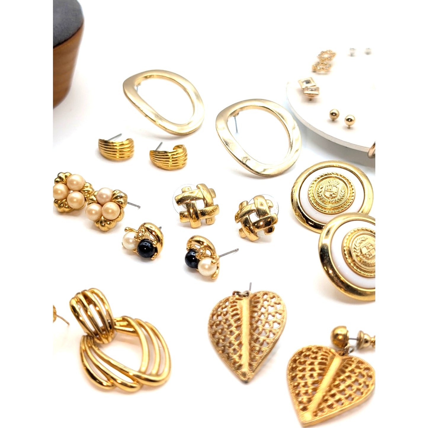 Lot of 25 Pair of Gold Tone Earrings