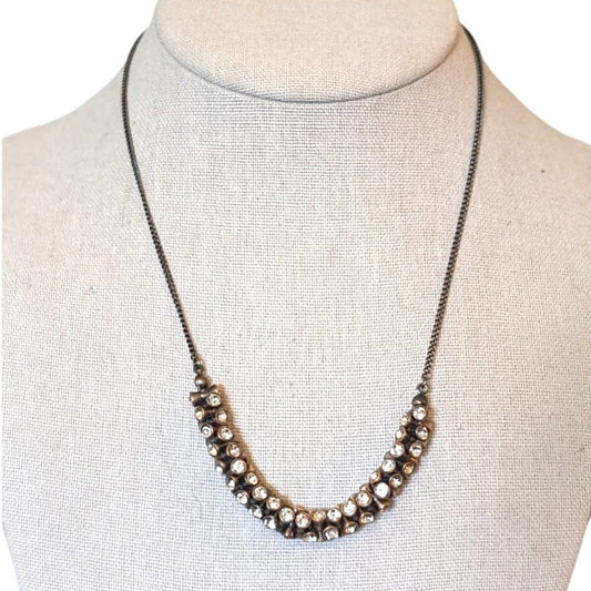 NWT Fossil Tubular Crystal Bronze Necklace