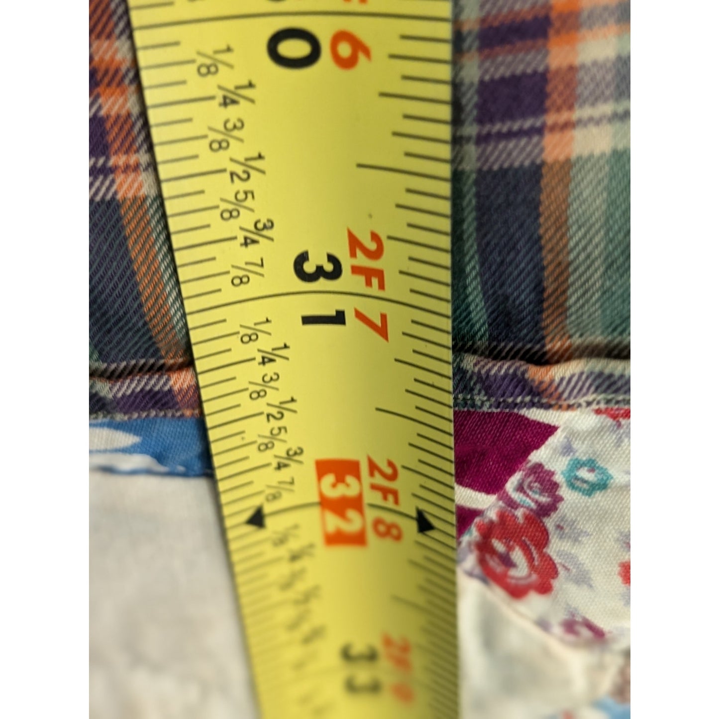 VTG Polo by Ralph Lauren Oversized Green Purple Plaid Elbow Patch Button Up Sz M