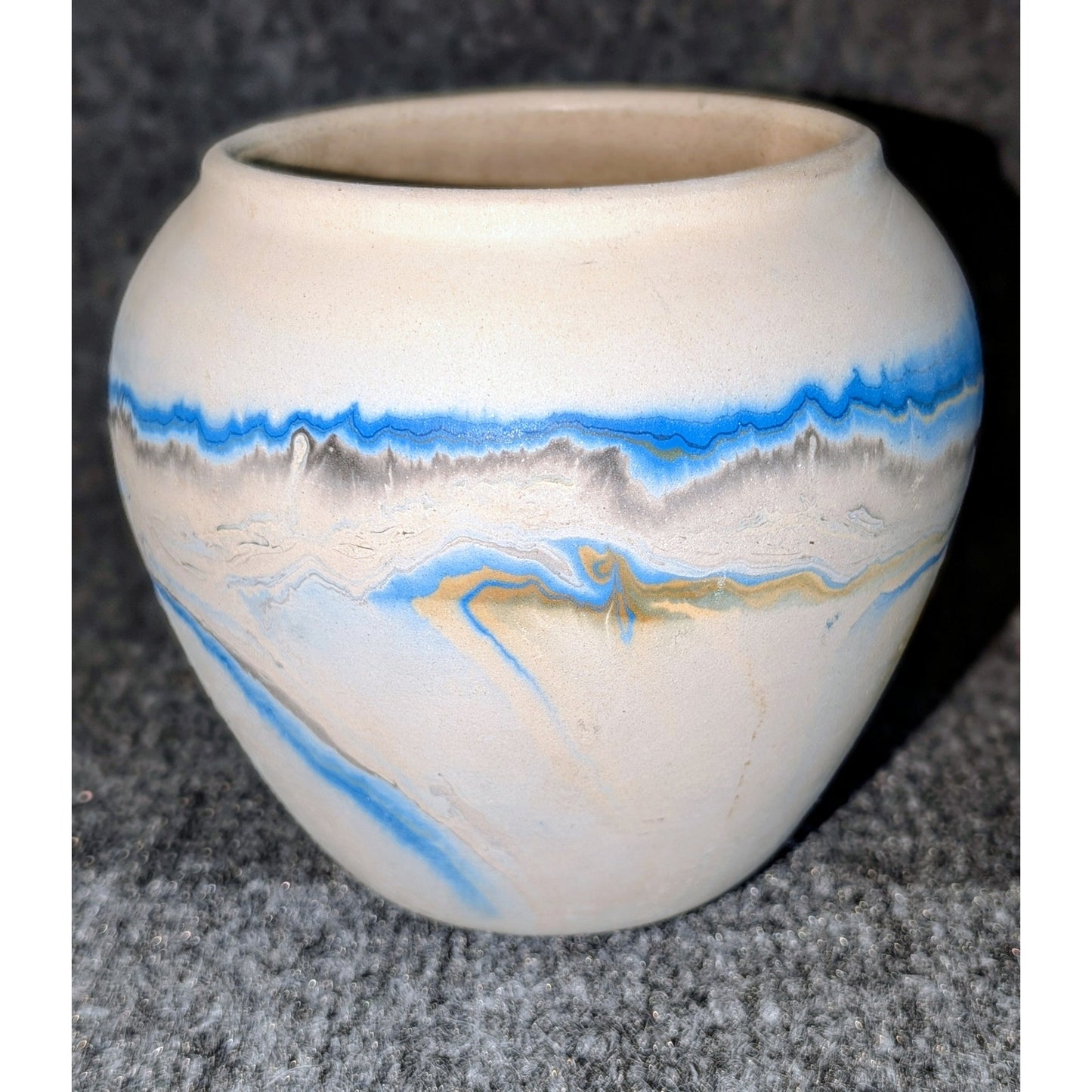 Nemadji Pottery Made in U.S.A. Swirl Art Vase