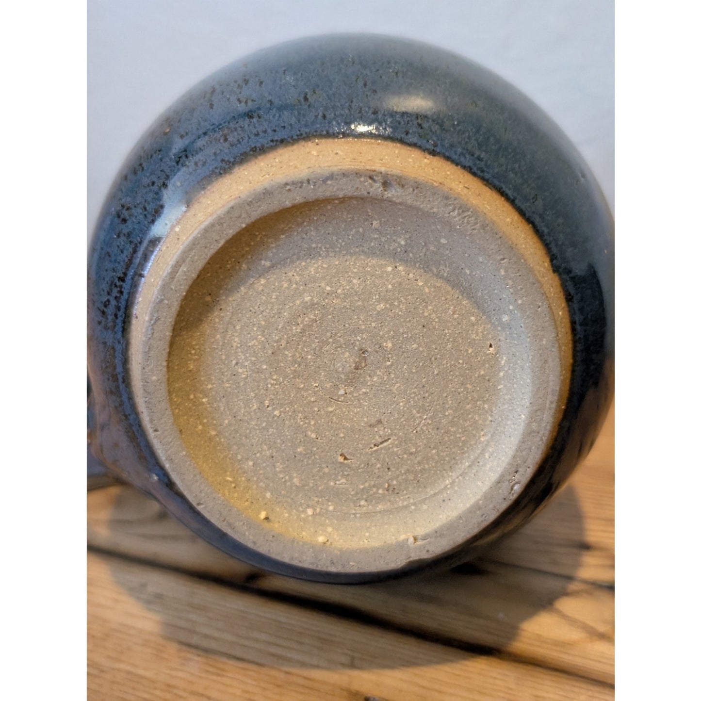 Set of Two Blue Signed Studio Pottery Coffee Mugs