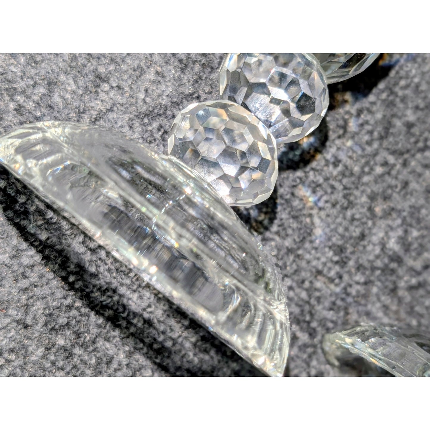 Set of Two Heavy Faceted Lead Crystal Candle Holders 11" & 9" Tall