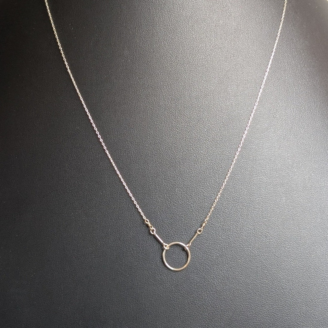 925 Sterling Silver 'O' Pendant Delicate Chain 21" Necklace