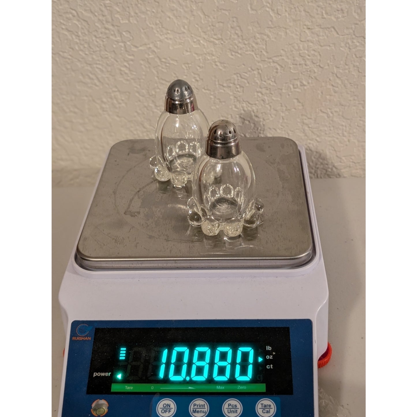 VTG Imperial Candlewick Glass Salt & Pepper Shakers Balled Feet