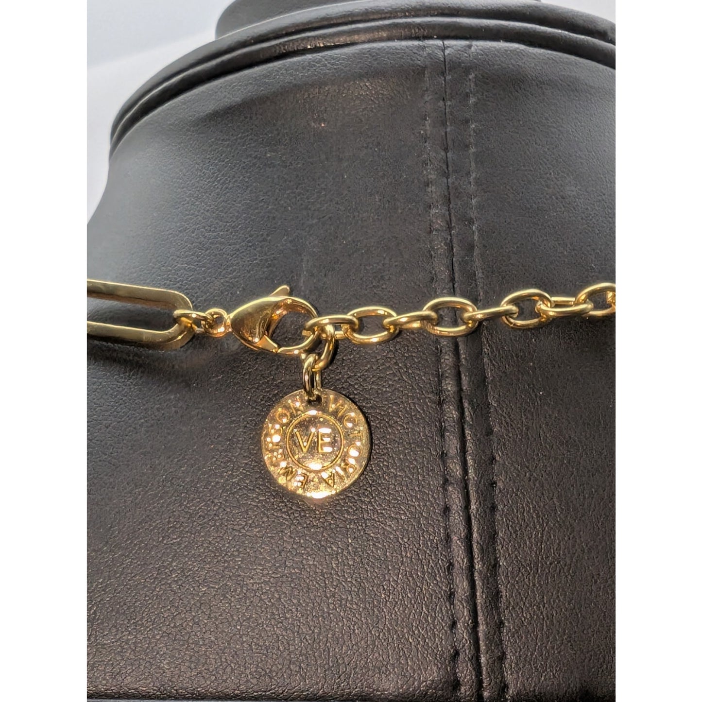 16"-18.5" Victoria Emerson 14K Plated Gold Tone Paperclip Chain Link Necklace