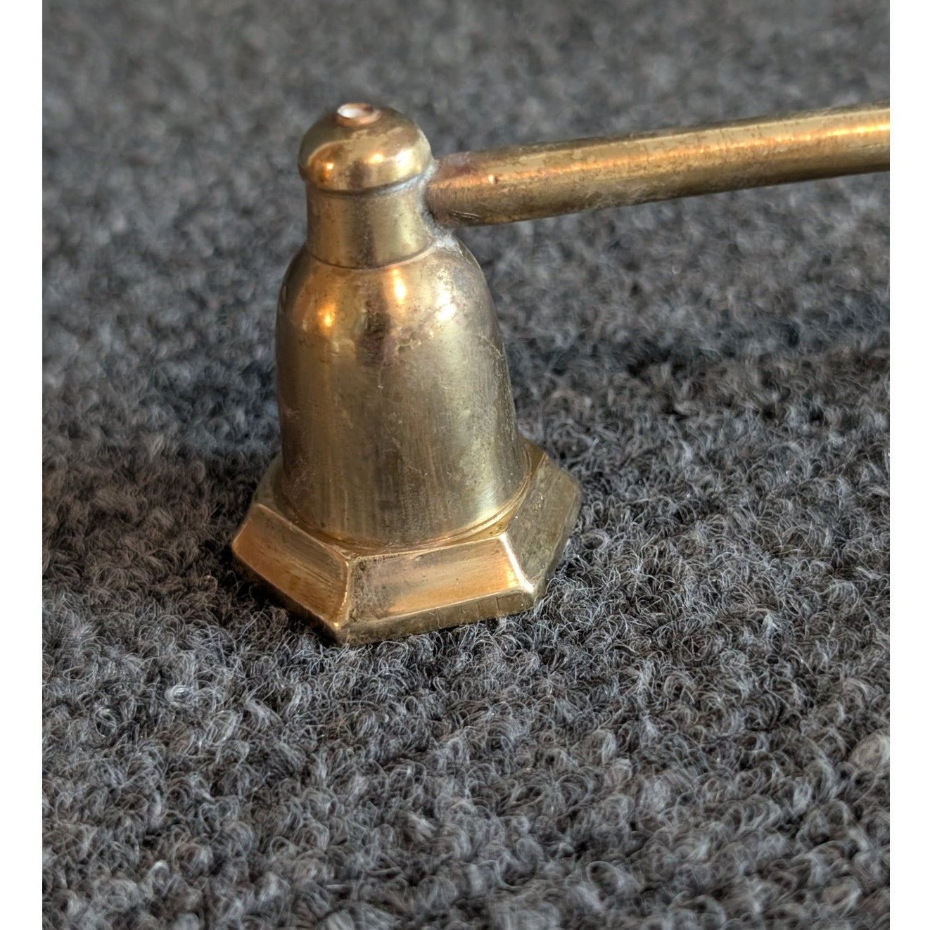 Vintage Solid Brass Bell Shaped Long Handle Candle Snuffer