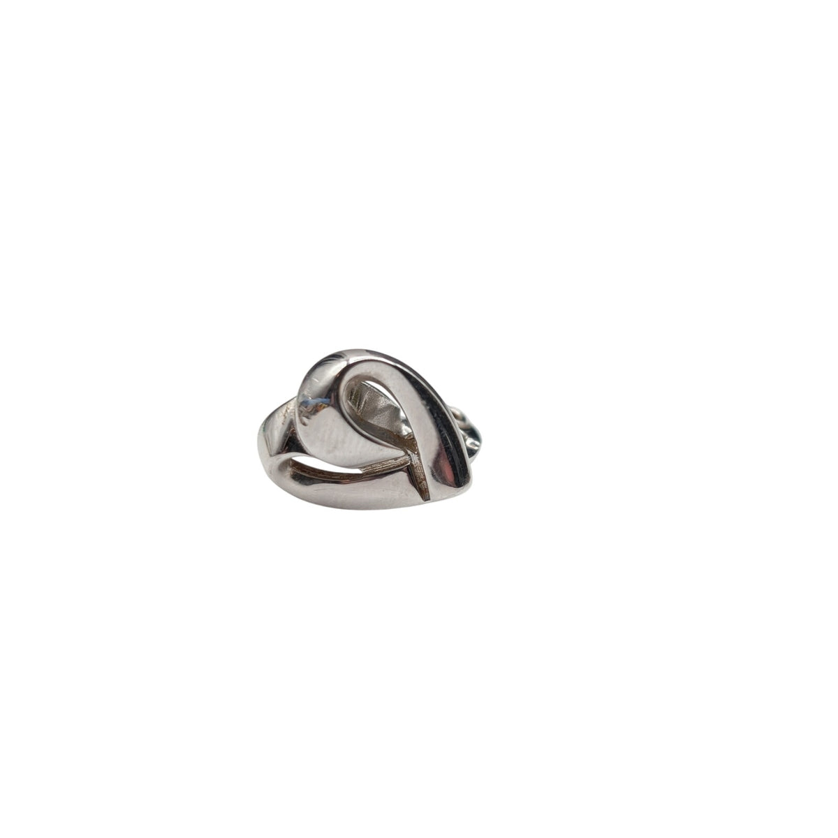 Vintage Monet SINGLE Silver Tone Abstract Heart Clip On Earring