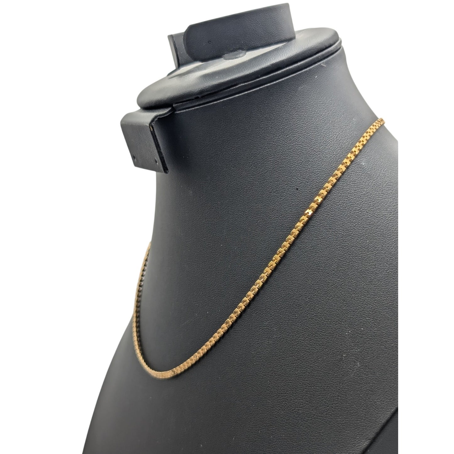 Vintage Gold Tone Petite Square Link Chain 18.5" Necklace