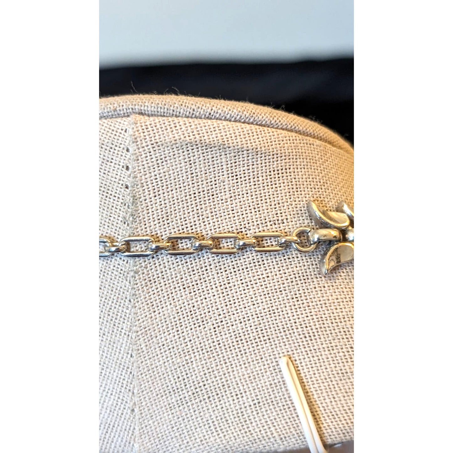 Rare Trifari Pat Pend Art Deco Necklace Shiny Rhodium Plated Leaf Design c1930s