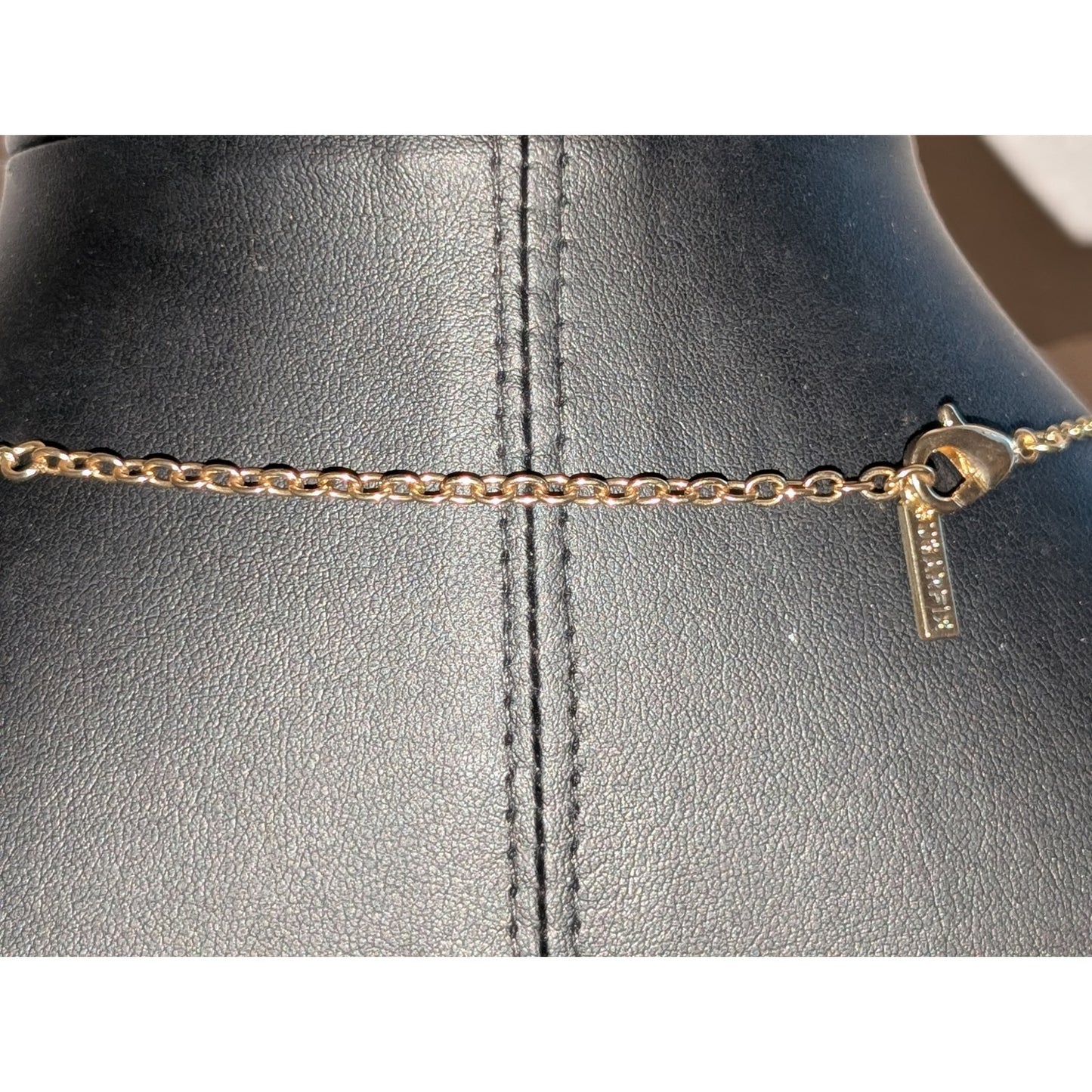 Sugarfix Pave Heart Lock Gold Tone Pendant Chain 26" Necklace