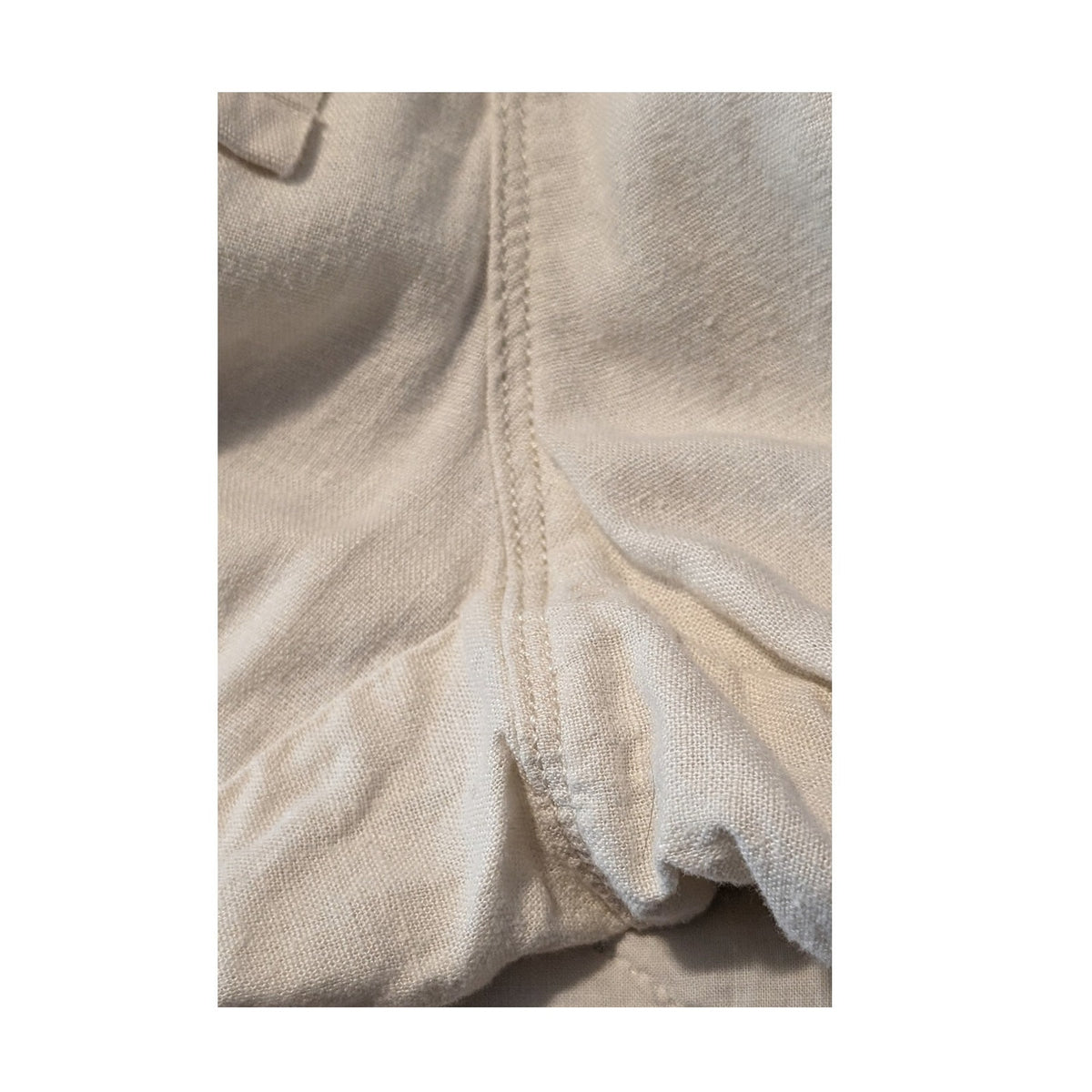 Sonoma Linen Blend Cream Draw String Pocket Wide Leg Pant Women's Sz 10