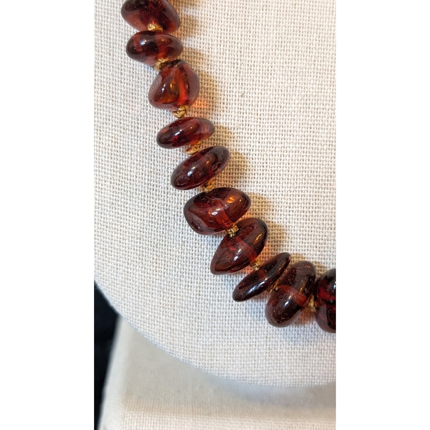 Natural Polished Graduated Amber Chip Hand Knotted Baltic Amber 22" Necklace