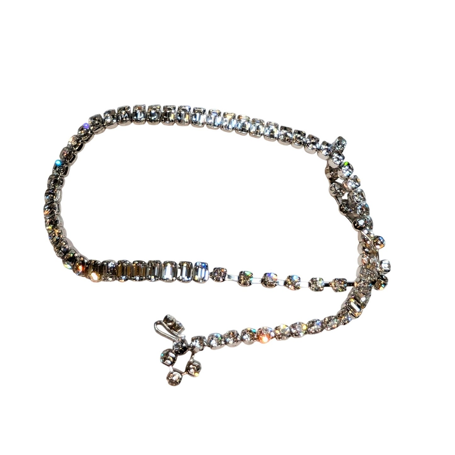 Vintage Weiss Signed Brilliant Cut Clear Baguette Rhinestone 16.5" Necklace