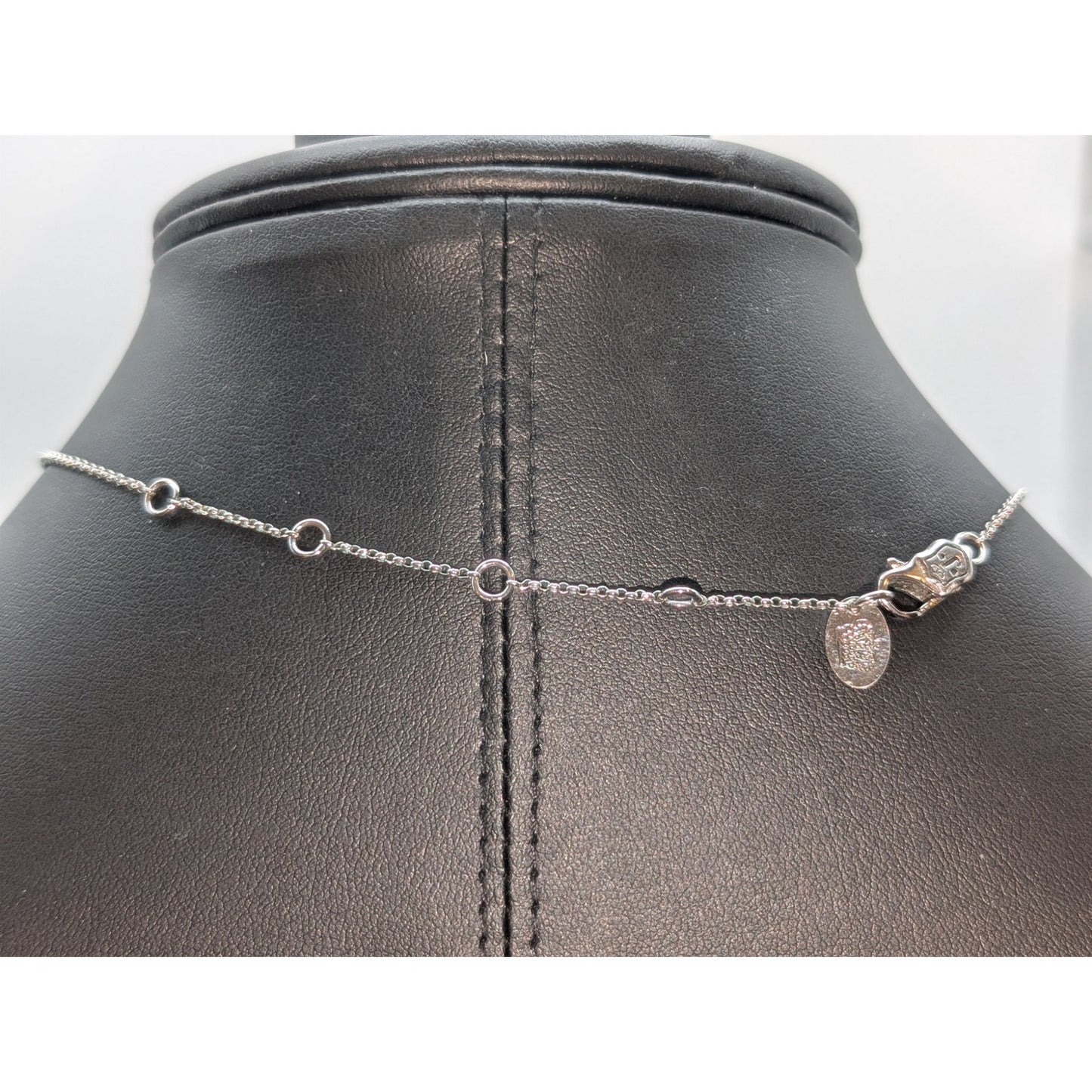 Juicy Couture Crystal Feather Heart Charm Silver Tone 16"-19" Necklace
