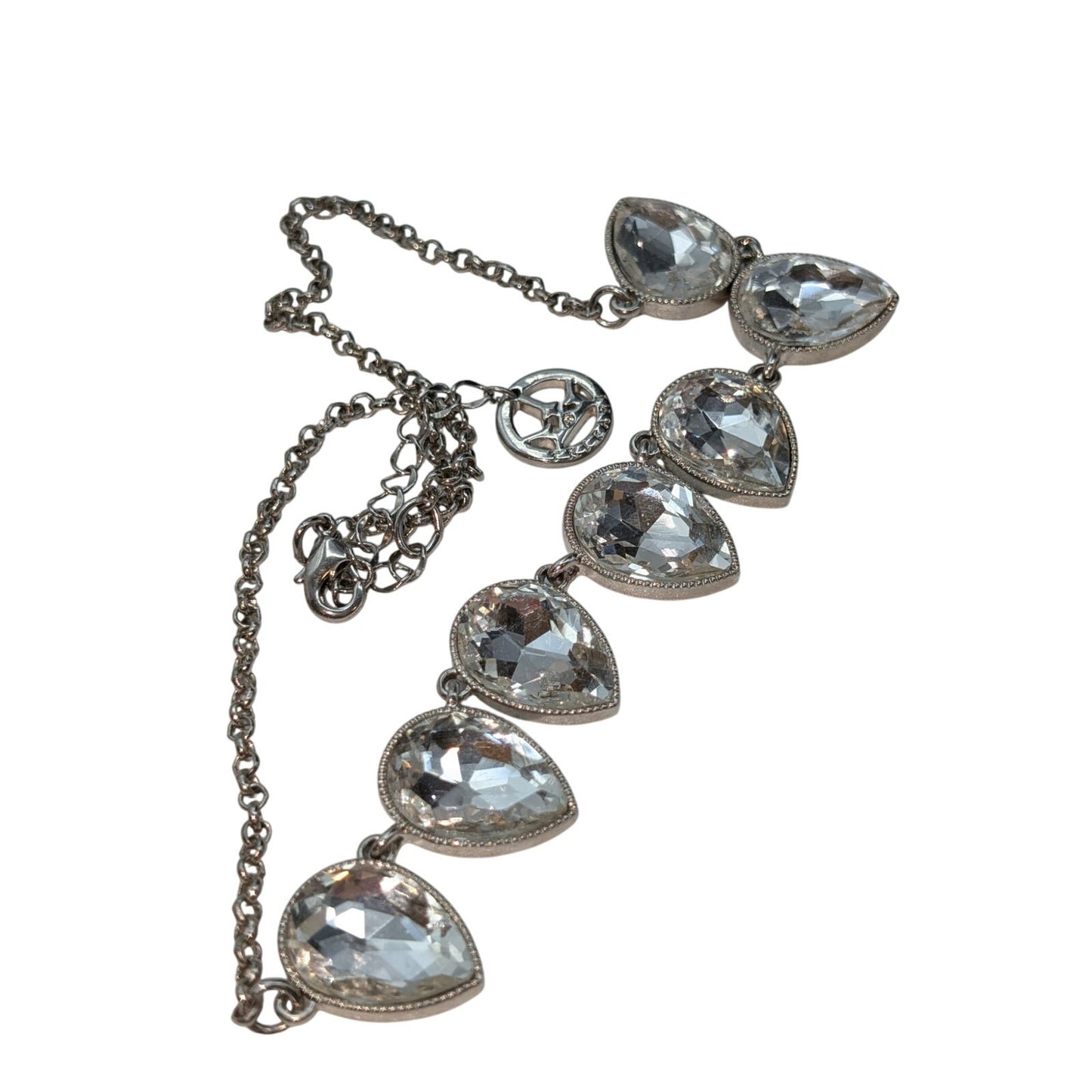 Lot of Three Faux Pearl Rhinestone Silver Tone Necklaces To Layer or Wear Alone