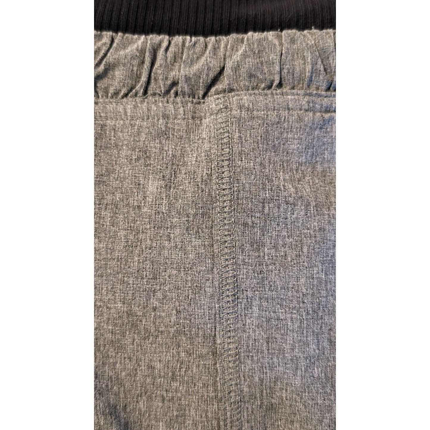 Athleta Allegro Capri Pant Gray Black Ruched Hem Drawstring Womens Sz 6