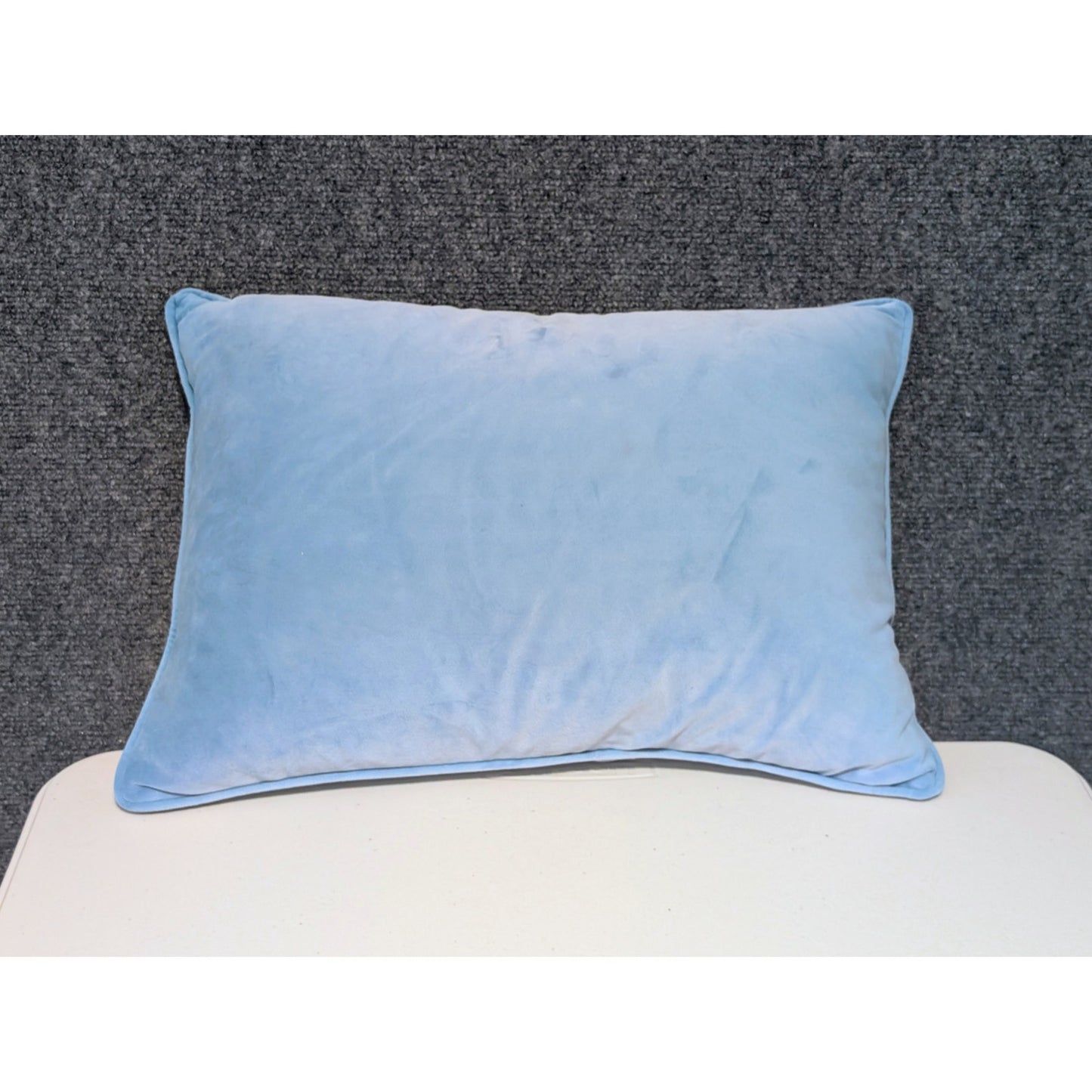 Light Blue Velvet Zippered Down Filled Insert Pillow
