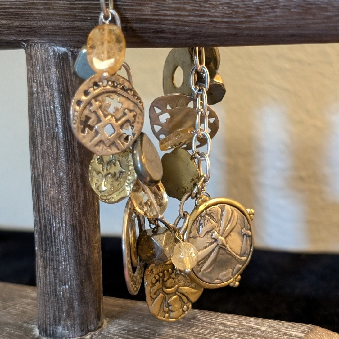 Silpada Perfect Composition Bracelet 925 Sterling Silver & Brass Charm Bracelet