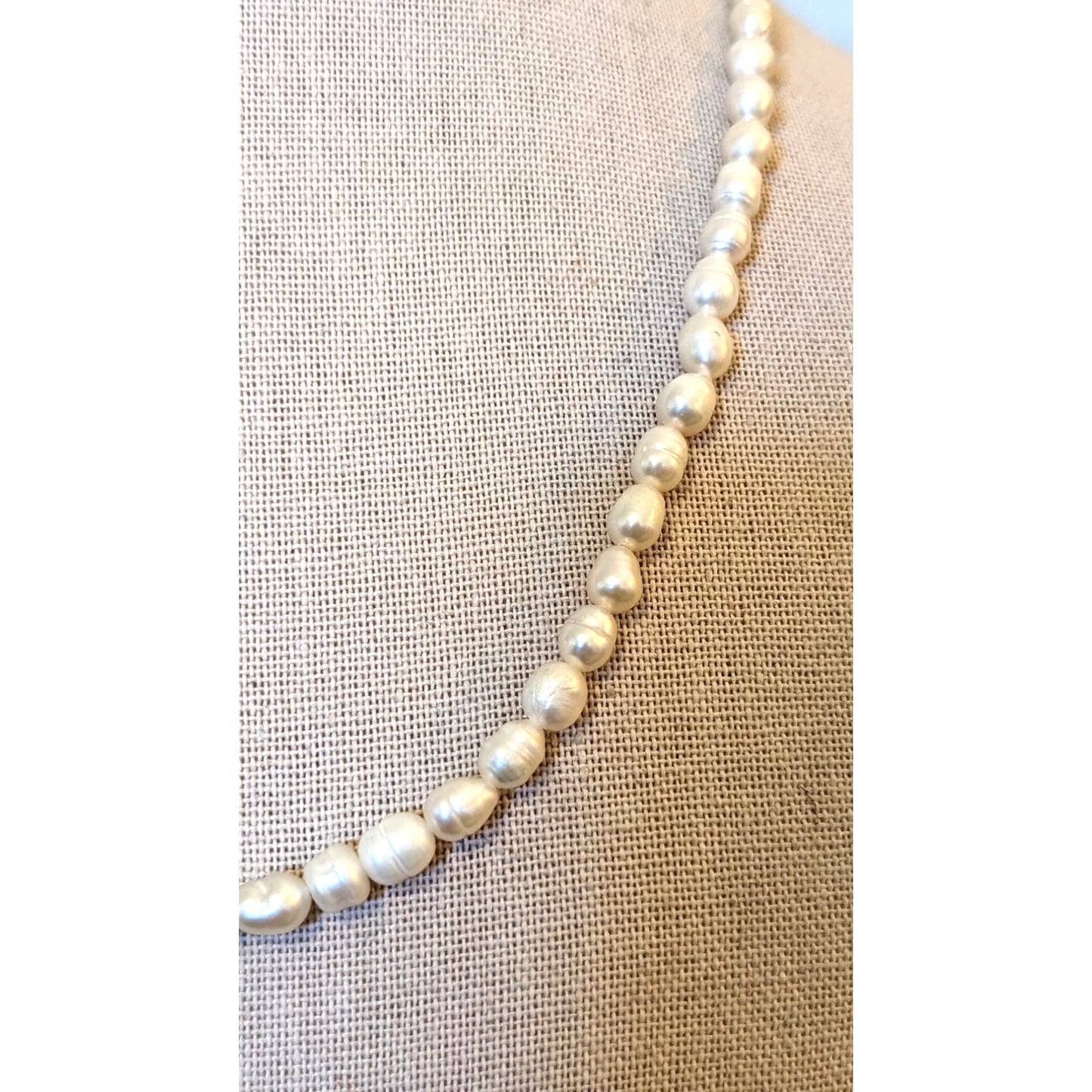 Vintage Freshwater Pearl Strand 19" Necklace W/ Lobster Claw Clasp