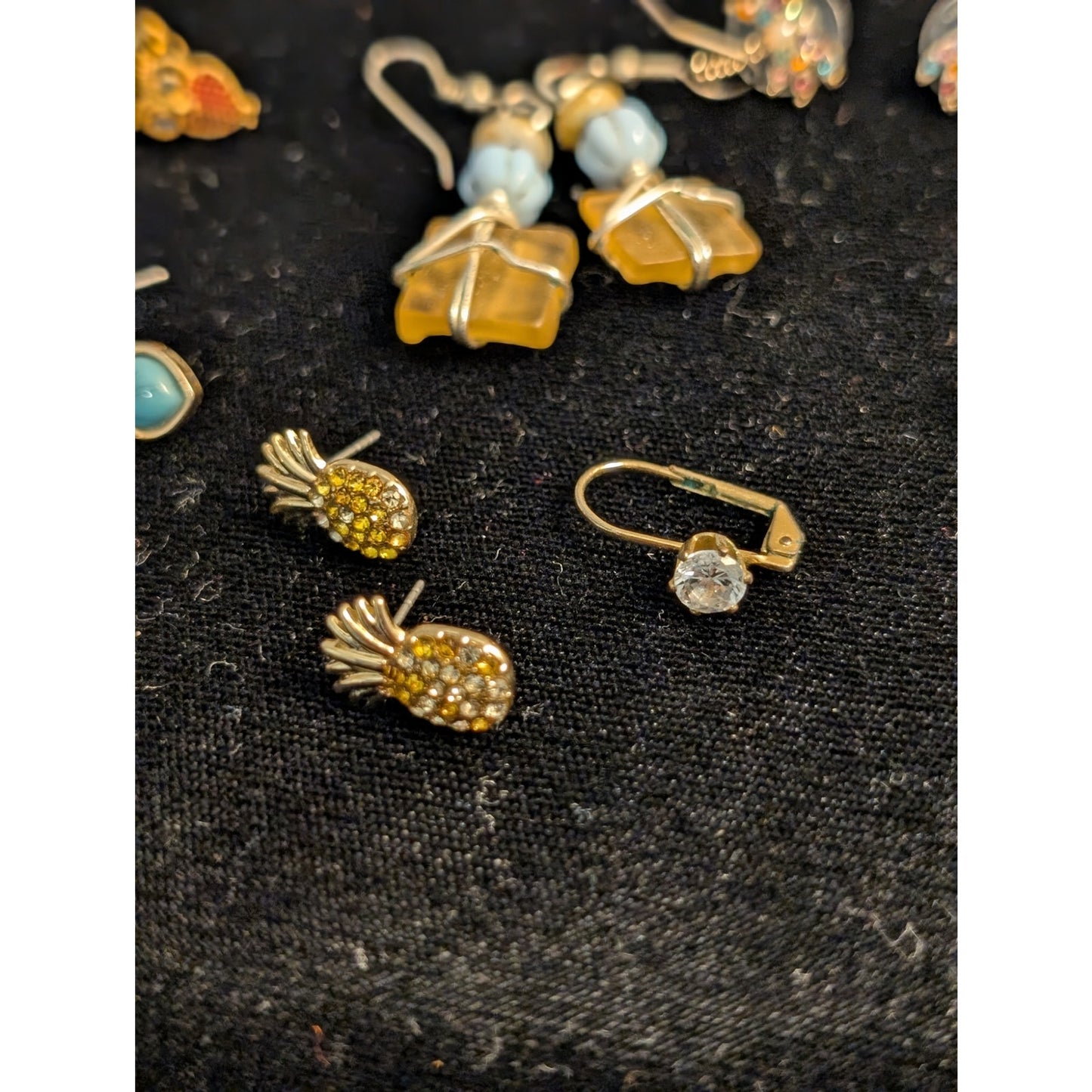 Lot of Eight Pair Gold Tone Pierced Earrings