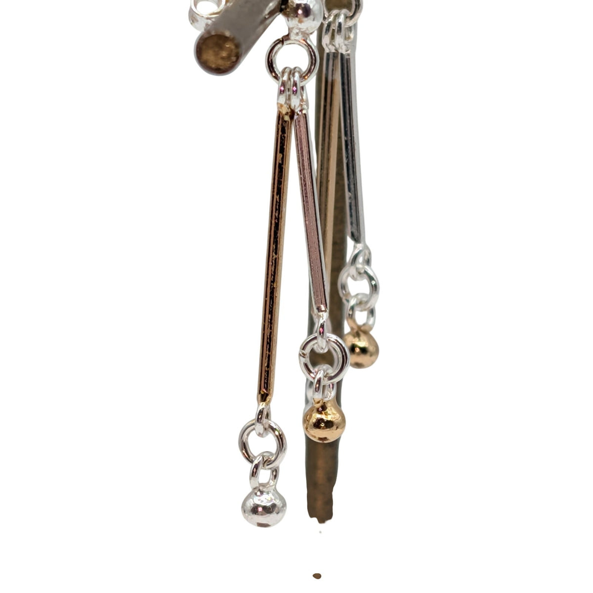 Mixed Metal Silver Tone & Gold Tone Dangle Earrings