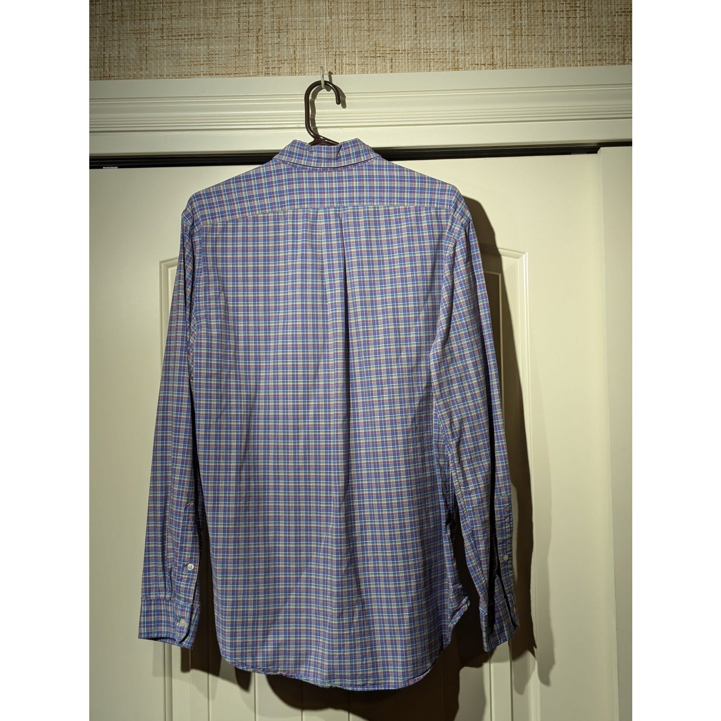 Ralph Lauren Oversized Periwinkle Plaid Button Down Shirt Mens Size L