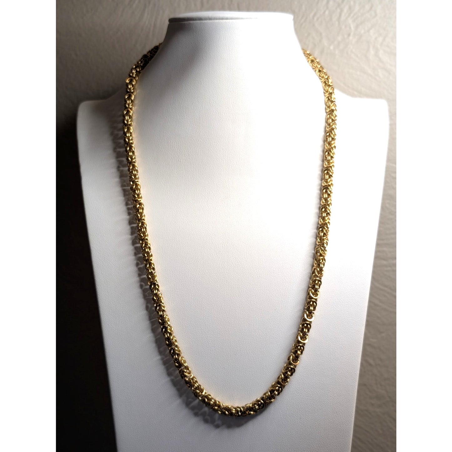 Vintage 24" Givenchy Gold Tone Byzantine Chain Fold Over Double G Clasp Necklace