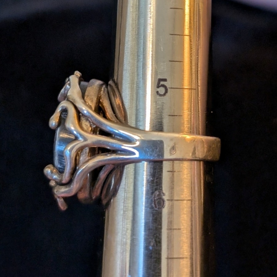 CFJ Collins Fine Jewelry 925 Thailand Sterling Abalone Leafy Vine Ring Size 5.5