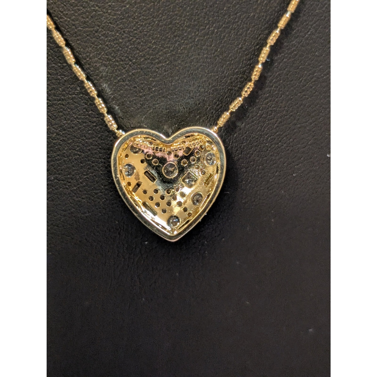 Brilliance 14k Gold Flash Plated Cubic Zirconia Baguette Heart Necklace