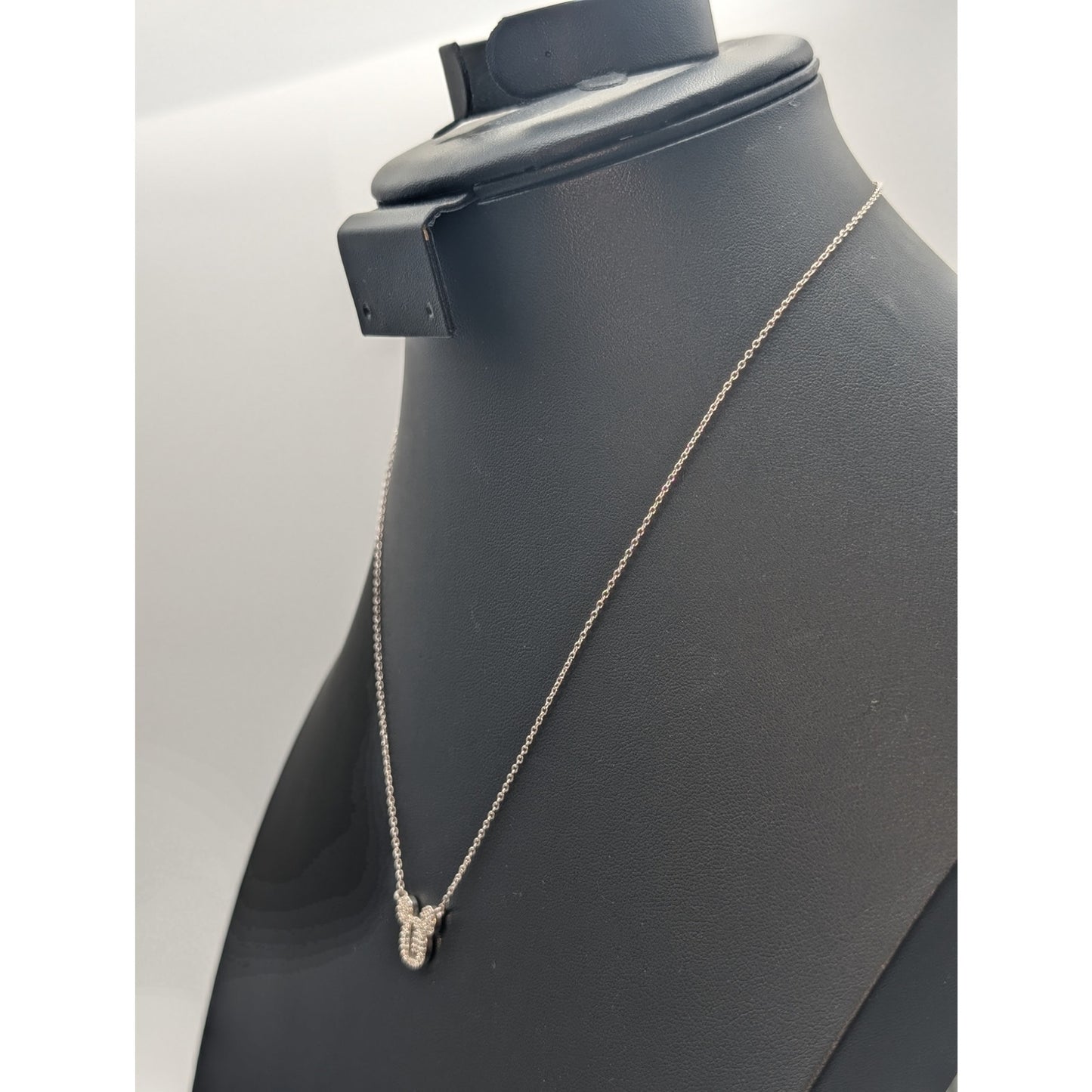 Disney Mickey Mouse White CZ Silver Over Brass Initial 'L' Pendant Necklace
