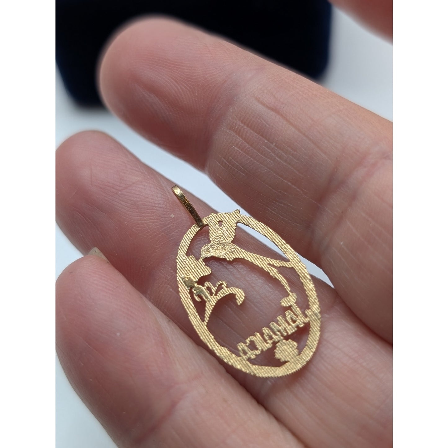 14K Yellow Gold Jamaica Hummingbird Flower Caribbean Pride Statement Pendant