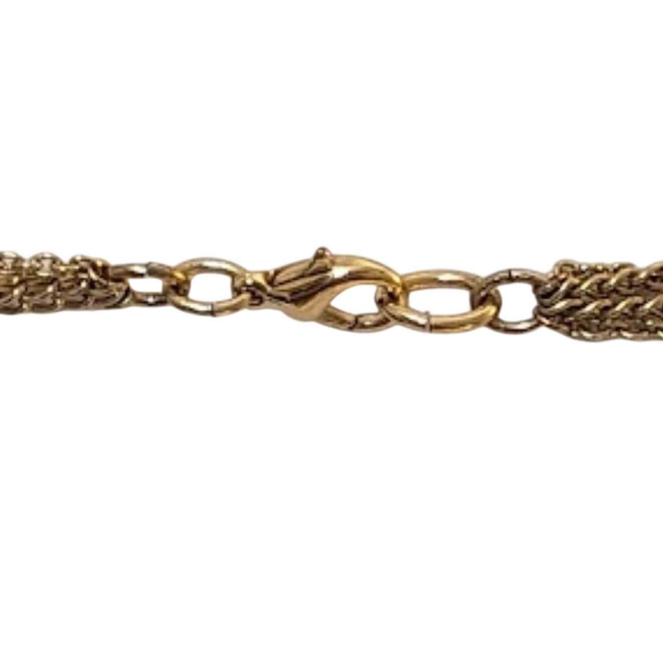 Champagne Crystal Cluster Gold Tone Multi-Chain Long Necklace