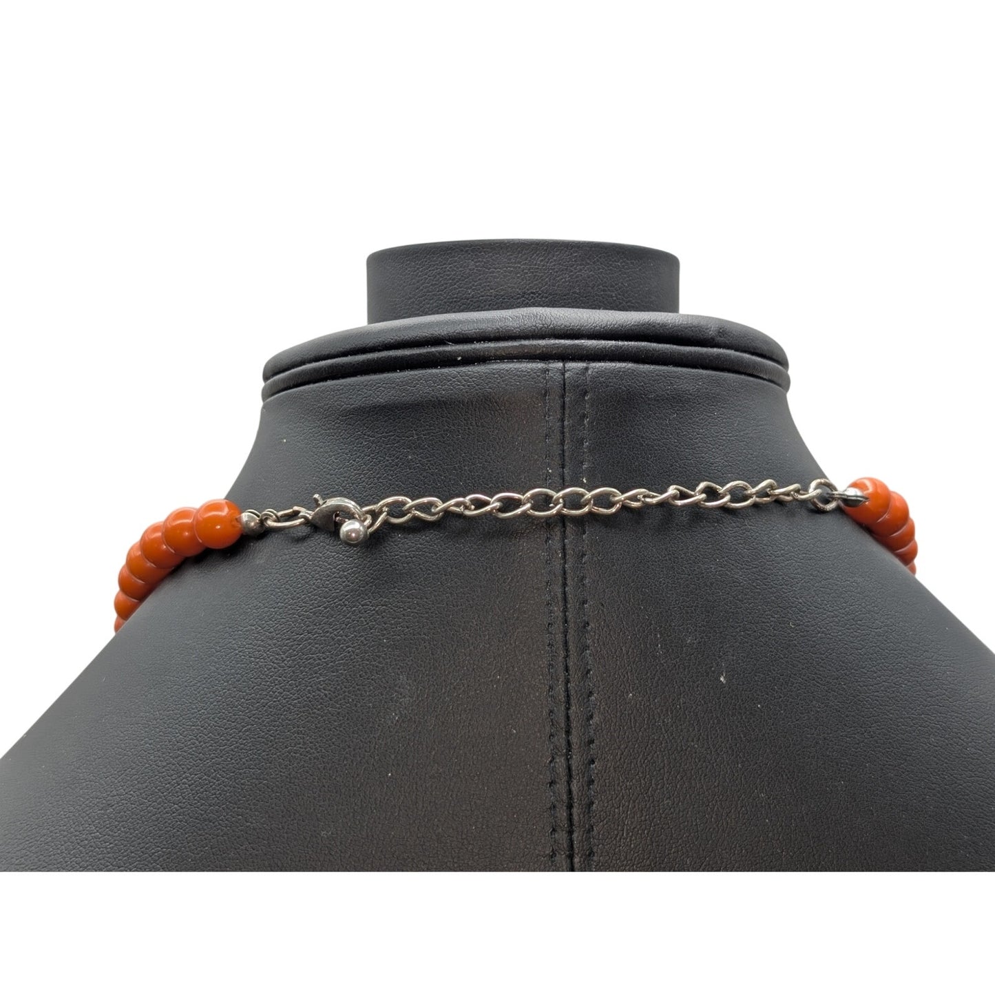 Vibrant Orange Yellow Cream Acrylic Multi-Bead 22.5"-25.5" Necklace
