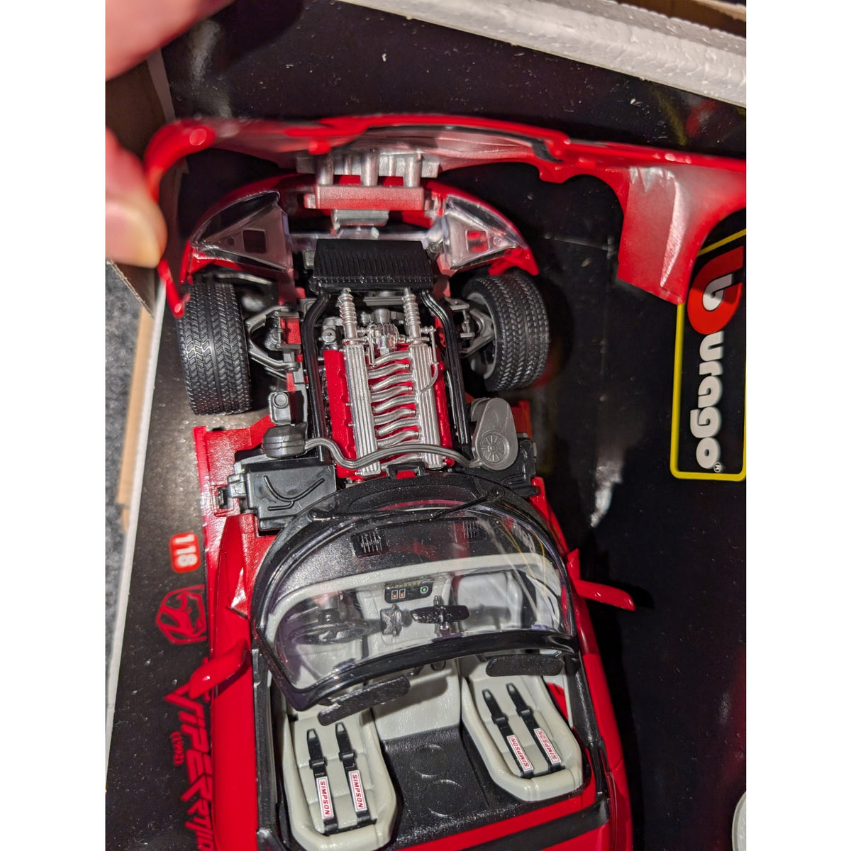 1992 DODGE VIPER RT/10 Bburago Toy Die Cast Metal Factory Built Car Scale 1/18