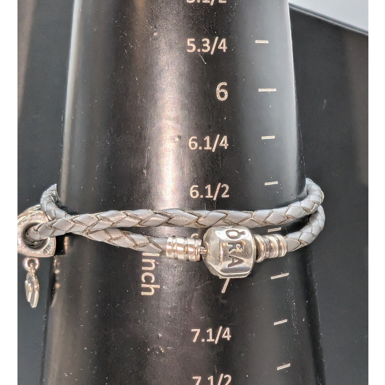 Genuine Pandora 925 Sterling Dark Brown Double Braided Leather Wrap Bracelet