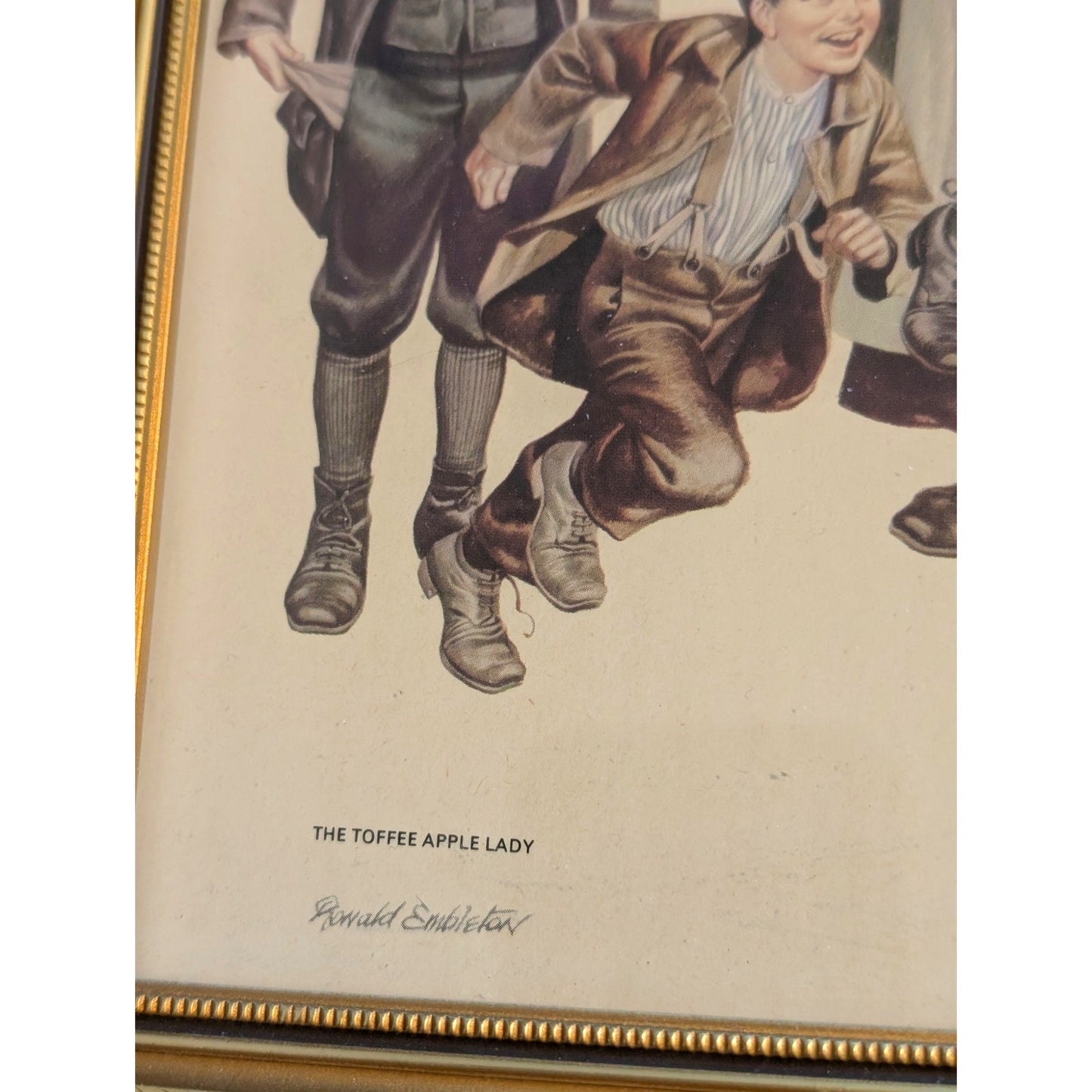 Vtg 1930s Ronald Embleton Nostalgic British Childhood Scenes Framed Wall Art
