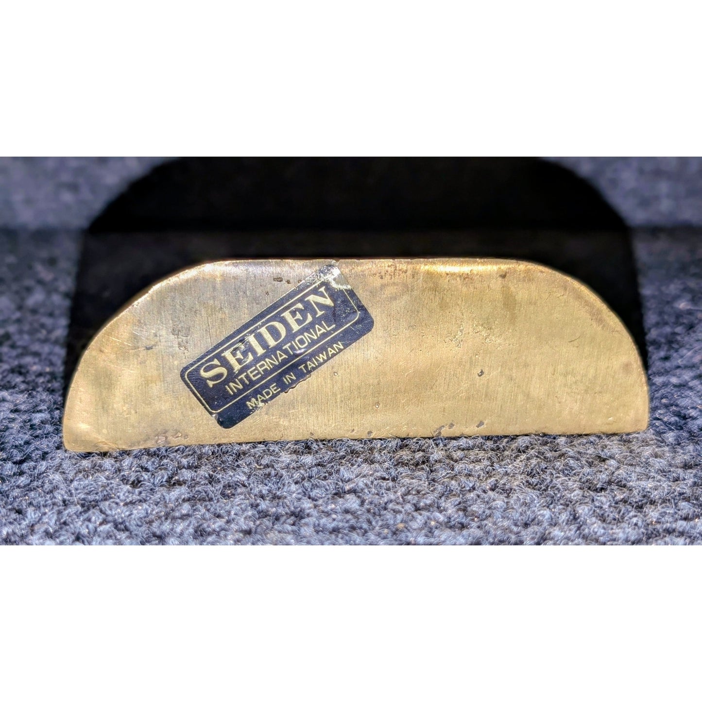 Vintage 1960s Seiden International Solid Brass Scallop Shell Bookend Doorstop
