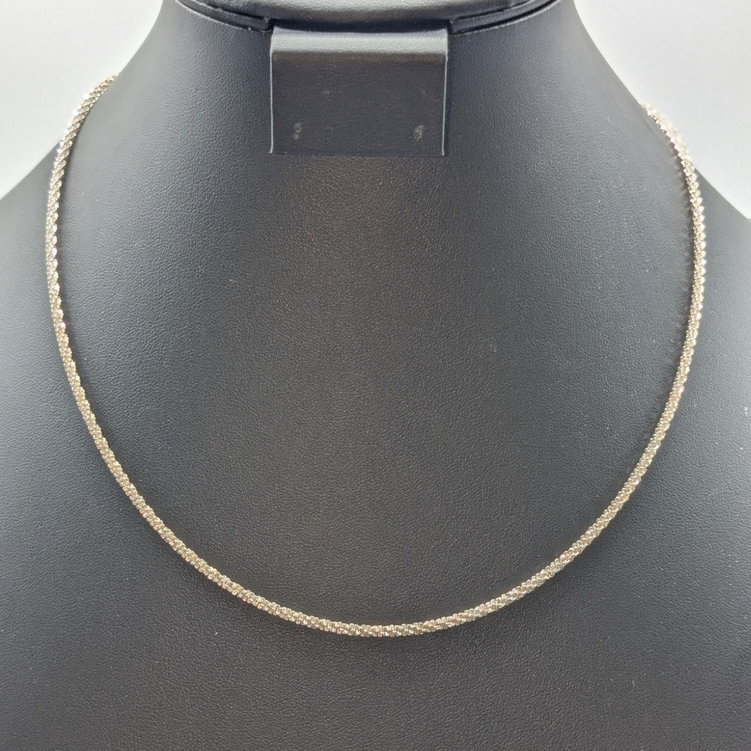 925 Sterling Silver Sparkle Glitter Margarita 2.8mm Chain 19" Necklace