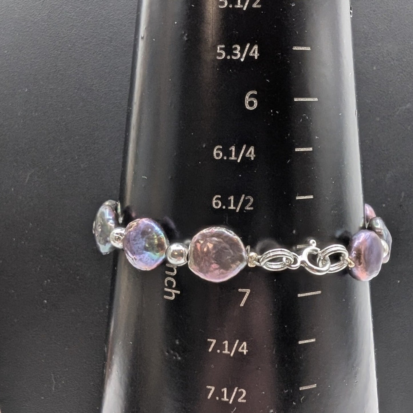 925 Sterling Peacock Coin Pearl Bracelet