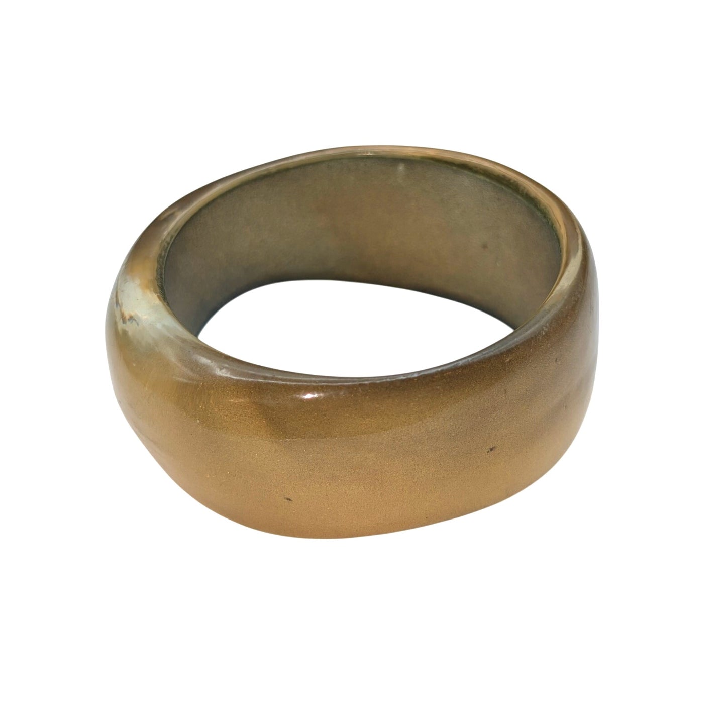 Vintage Gold Shimmer Abstract Lucite Bangle Bracelet