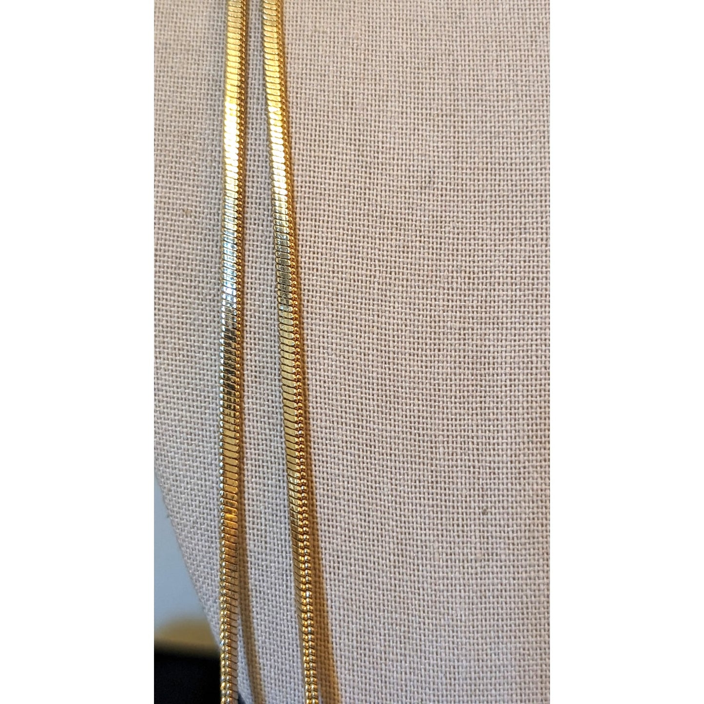 64" Long High Shine Gold Tone Flat 3.5mm Snake Chain W/ Lobster Claw Clasp
