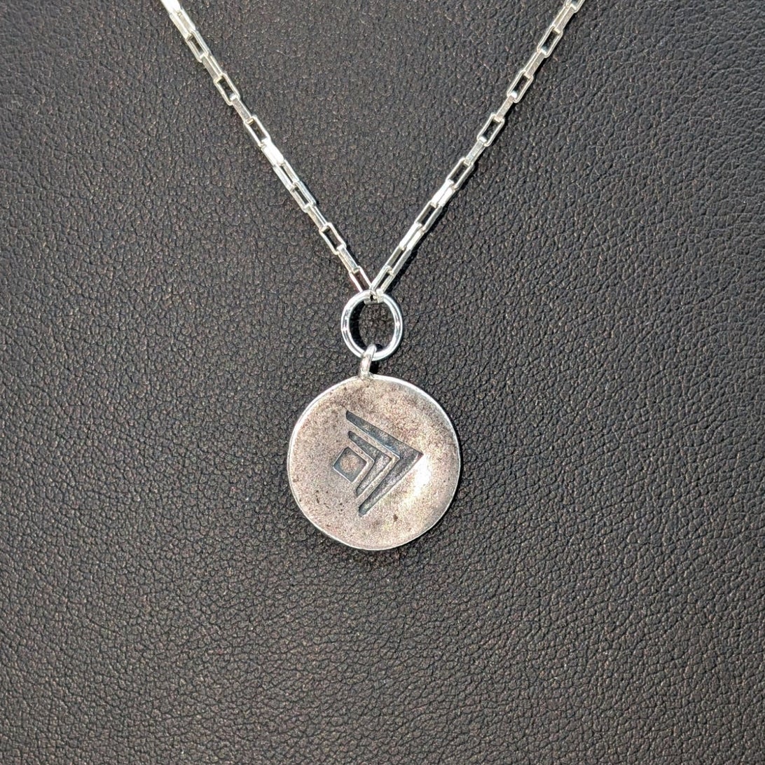 Silpada Charm Pendant On 925 Sterling Silver Rectangle Link 18" Chain Necklace